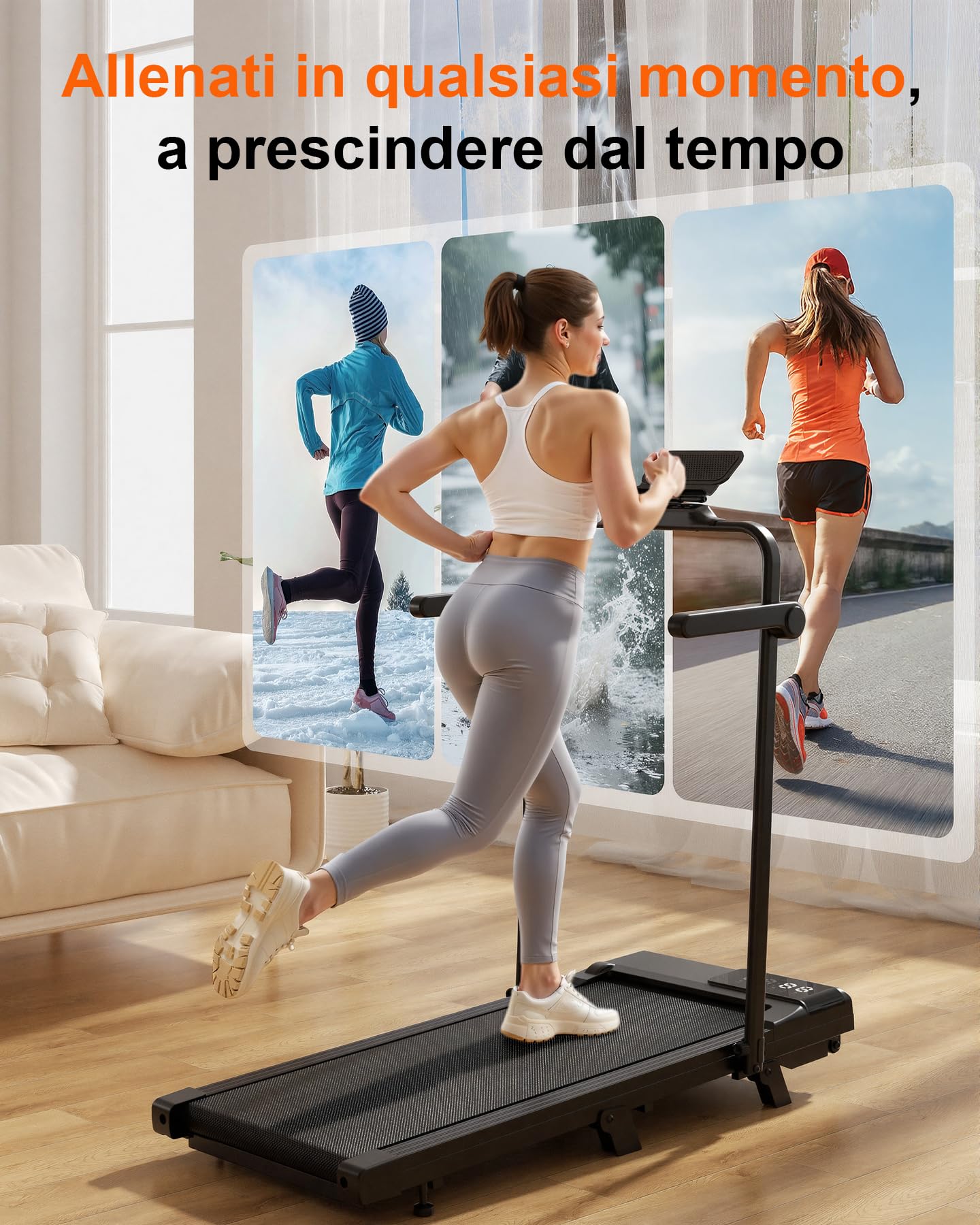 Superun Raceable Tapis de Course Inclinable 2.5HP Tapis de Marche avec Rampes, 1-6km/h, 1-12km/h APP Contrôle Max 136KG Walking Pad Portables avec Parcours d'entraînement et Courses Multi-Coureurs