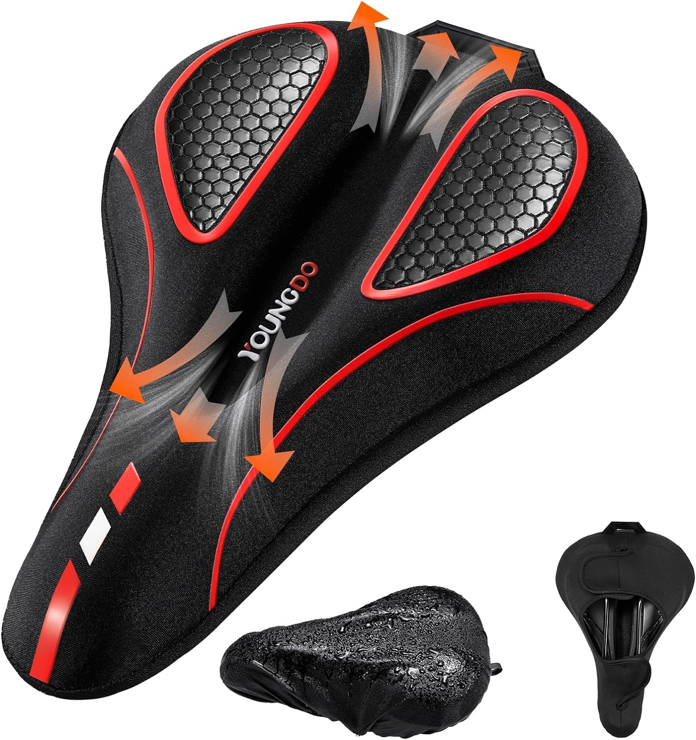 YOUNGDO Coprisella Bici Gel, Copri Sella Sellino Bici in Gel, Morbido e Confortevole, con Copertura Impermeabile, per Bici da città, Bici da strada, MTB, E-Bike
