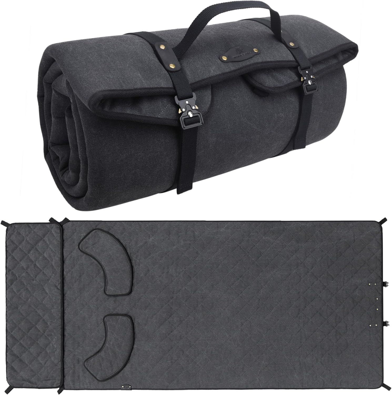 WAYNE'S DOG Padded Canvas Shooting Mat, 91"x41" Extra Large Rollout Mat Prone for Range Shooting Hunting