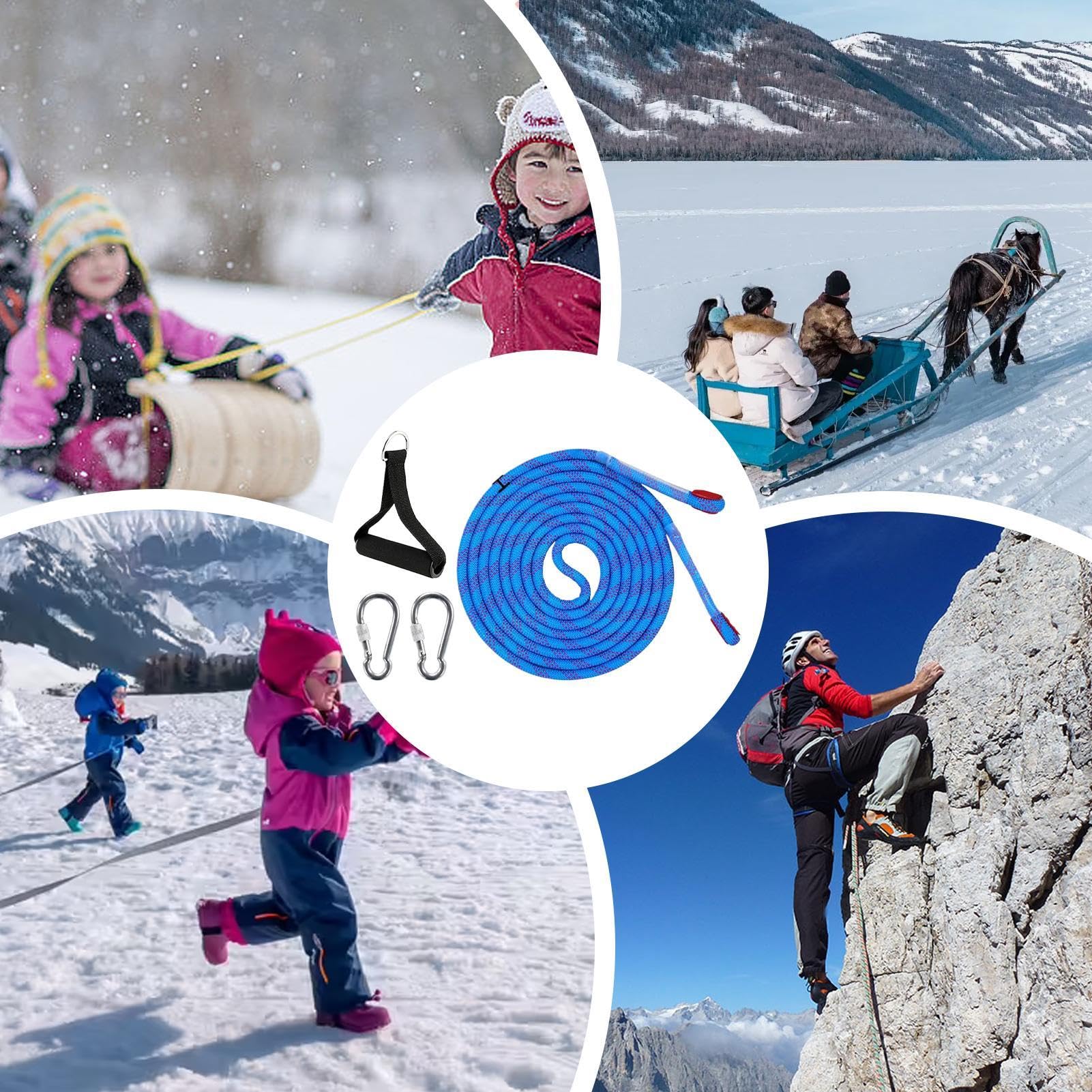 Tow Rope For Tubing 13FT Heavy Duty Sled Tow Rope With Handle ...