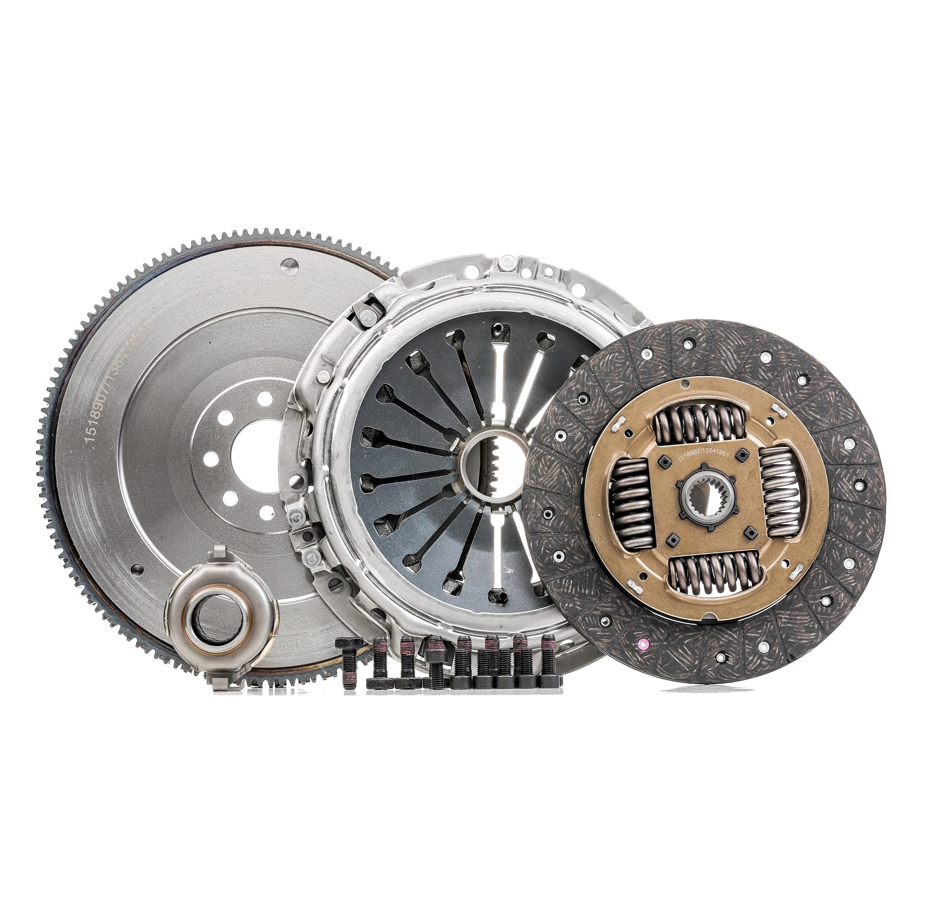 RIDEX 479C0160 Kit de embrague con placa de apriete de embrague con volante motor con plato de embrague con cojinete de desembrague con juego de tornillos Compatible con PEUGEOT 406 8B