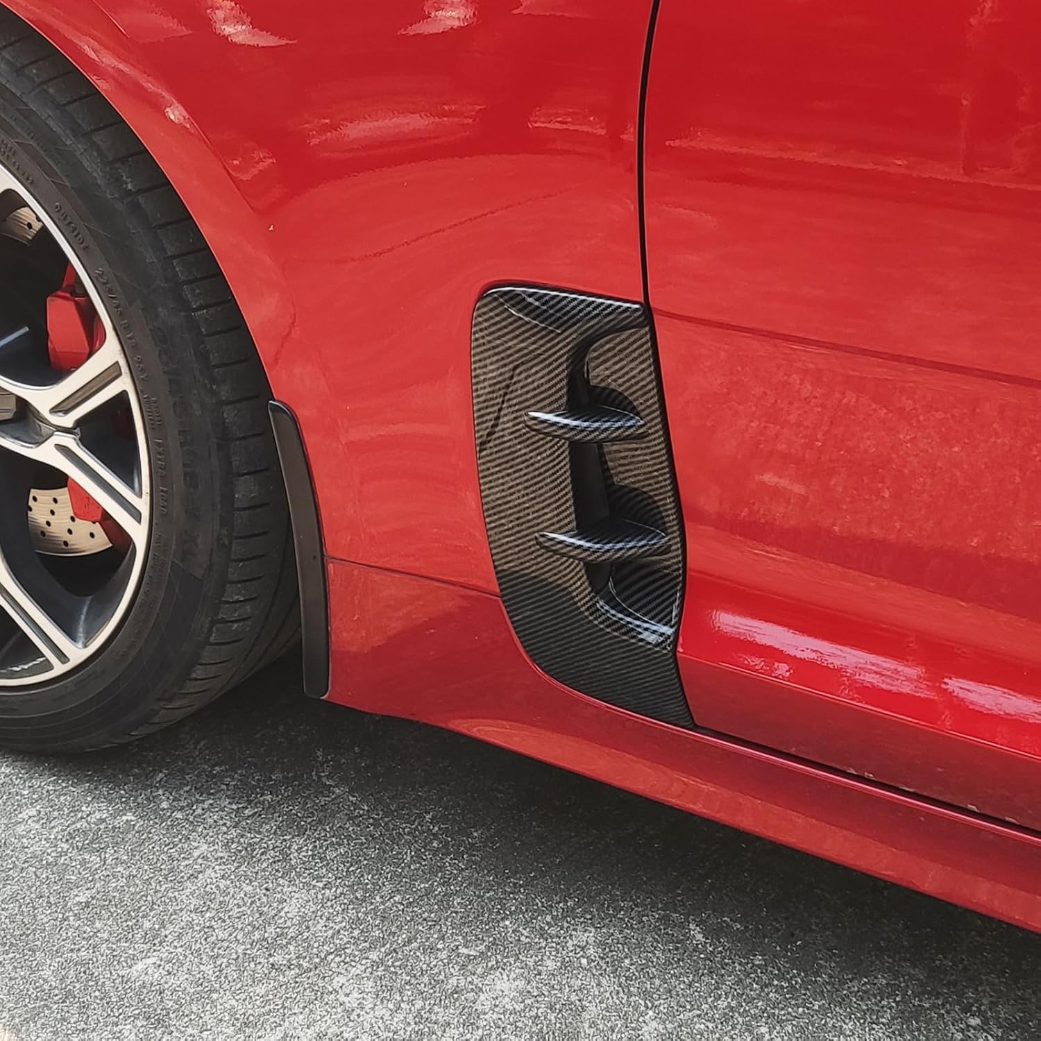 Side Fender Vent Cover Car Front Side Fender Air Vent Outlet Cover Compatible with Kia Stinger Accessories (Carbon Fiber Style Vent Cover)