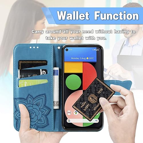 Miniatura 3 de ONV Wallet Case for Redmi K40  Redmi K40 Pro - Butterfly Embossed Leather Folio Case Magnetic Card Slots Kickstand Wrist Strap +TPU Shell for Redmi
