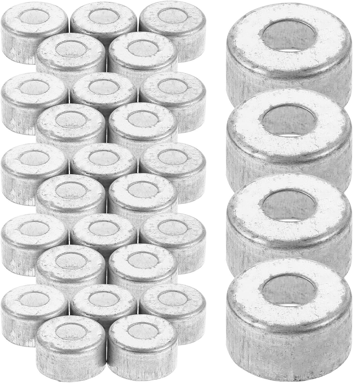 BESTYASH Stainless Steel Knife Handle Ferrule for Quick Replacement and Repair 100pcs with Flat Head and Internal Groove Structure, Heavy Duty Handle Tightening Ring Minimizes Metal Risks