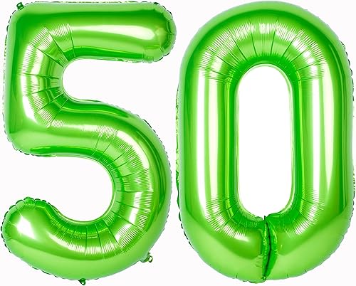 Miniatura 7 de 40 pulgadas verde números grandes decoraciones de fiesta de cumpleaños de helio papel de aluminio Mylar globo número grande digital 0