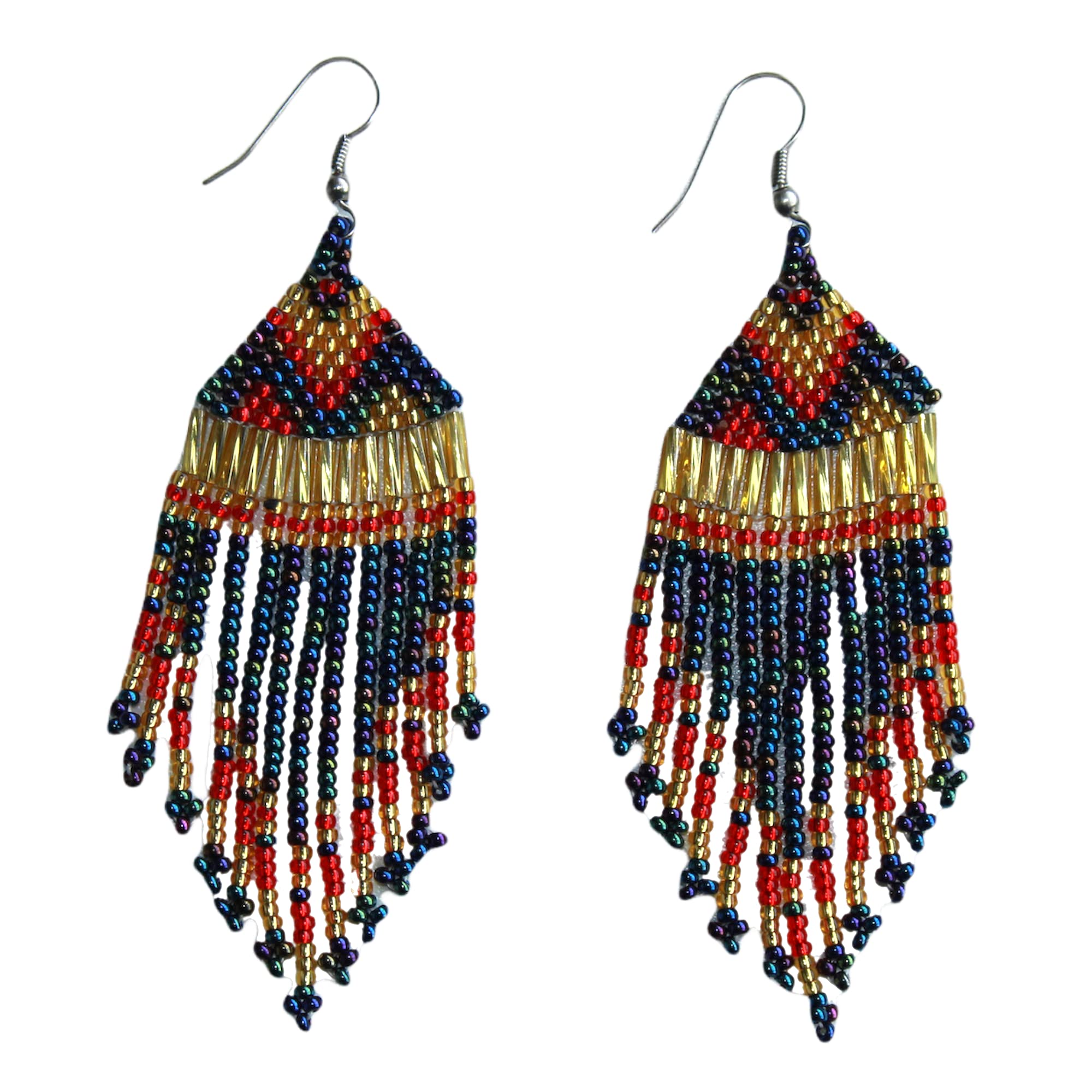 Royal Earrings - Gold | by Woza Moya (Come Spirit of Change) | Handmade by The Hillcrest AIDS Centre Trust Crafters in South Africa