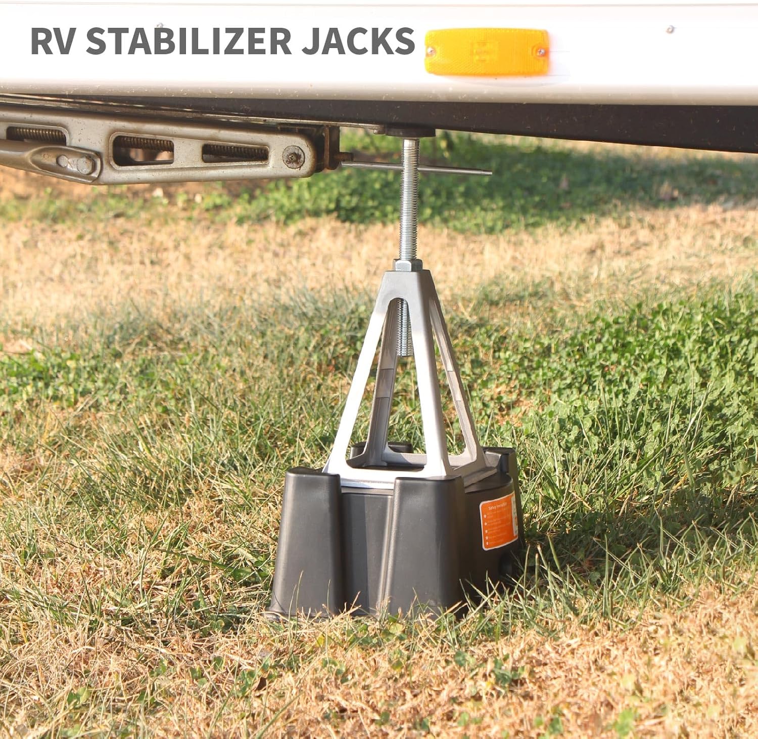 RV Stabilizer Jacks, Stack Jack Stands for RV Camper Travel Trailer, with Additional Screw Nuts and Cushion Rubber Mats - 4 Pack
