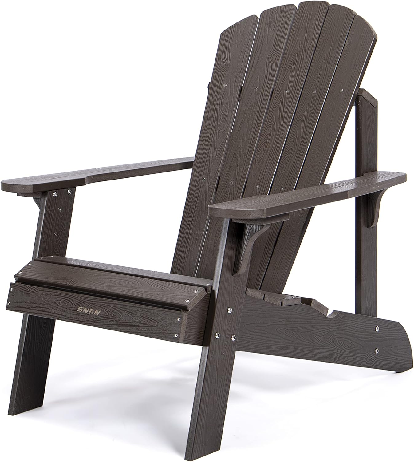 Oversized Adirondack Chair Weather Resistant, SNAN Poly Lumber Fade-Resistant Lounge Chair with Ergonomic Curved Backrest&Reinforced Rear Support Plates, Sturdy Chair for Garden&Pool(Coffee) : Everything Else