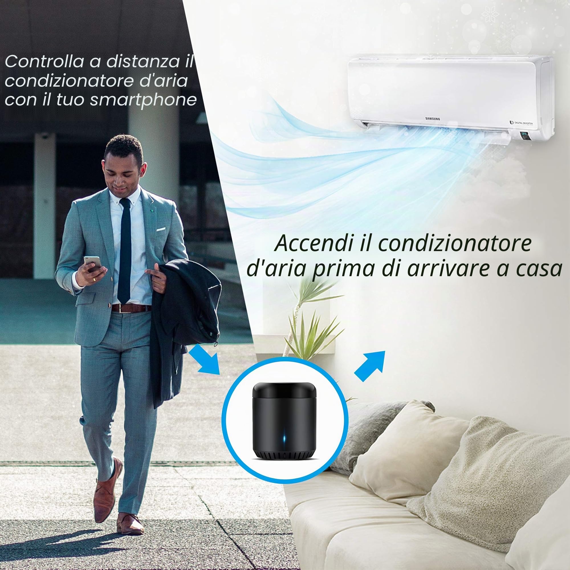 Broadlink Smart Home Hub, RM Mini3 Telecomando universale WiFi intelligente IR (a infrarossi), telecomando a infrarossi unico per tutti