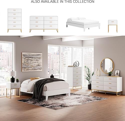 Miniatura 72 de Signature Design by Ashley - Base de cama con plataforma de granja casual Shawburn, tamaño matrimonial, cal desgastada Encalar,Gris (rustic