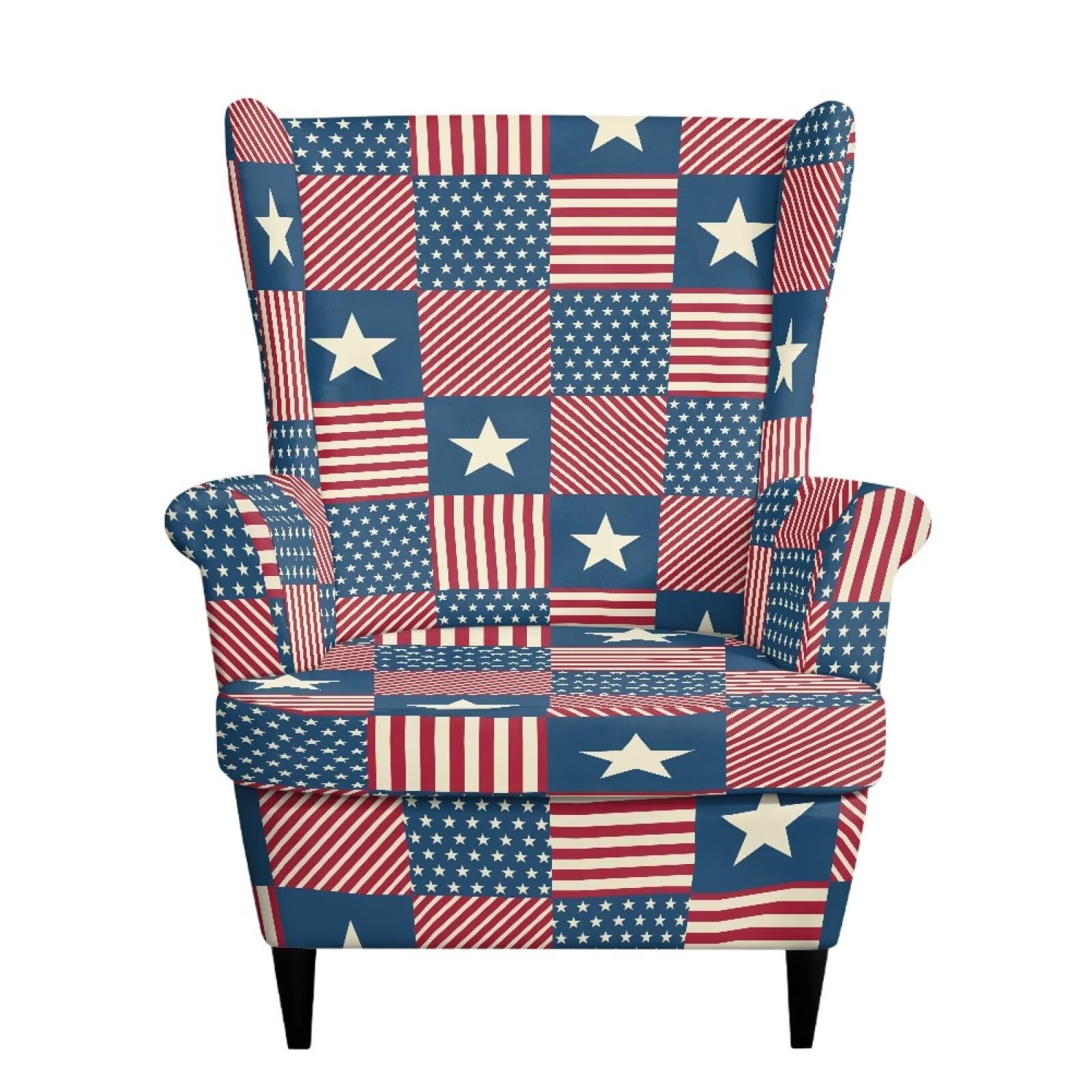 Biyejit Funda para sillón con diseño de bandera de Estados Unidos, 2 piezas