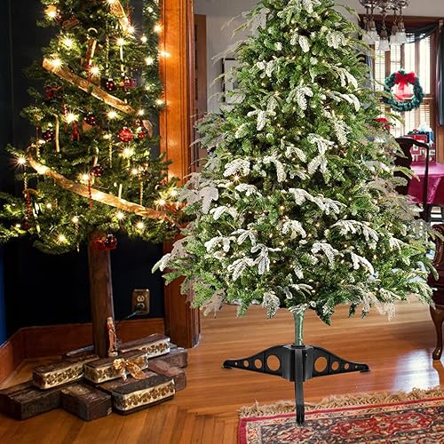 Miniatura 8 de NOLITOY Base de árbol de Navidad, base de soporte para árbol de Navidad, soporte para árbol de Navidad, patas de árbol, soporte giratorio de