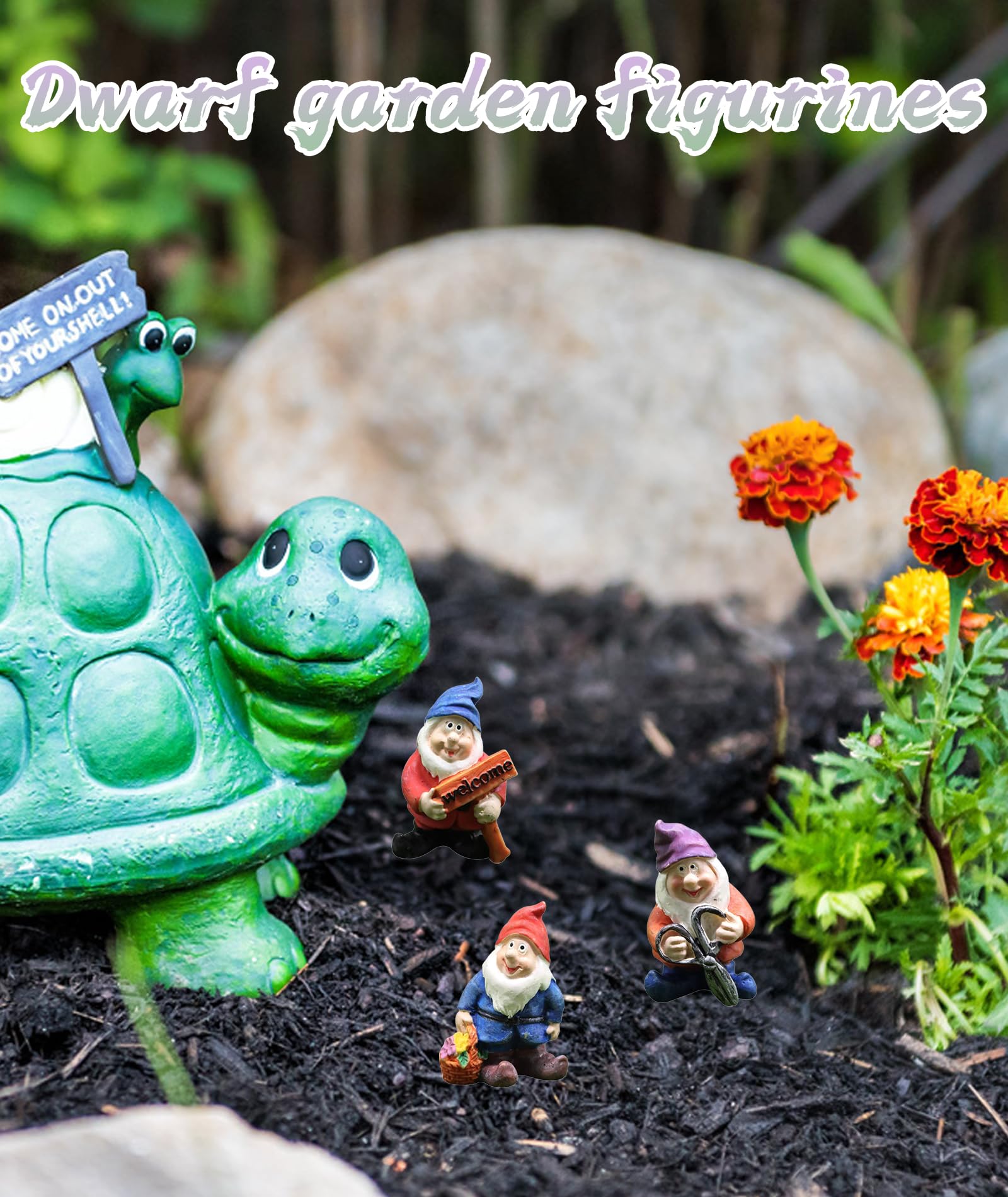 3PCS Garden Gnomes Outdoor, Set of Three Unique Designs, Durable Resin Material, Perfect for Lawn, Yard, and Porch Decoration (Family-Friendly), Statues Miniture Decoration Out Door - Image 5 thumbnail