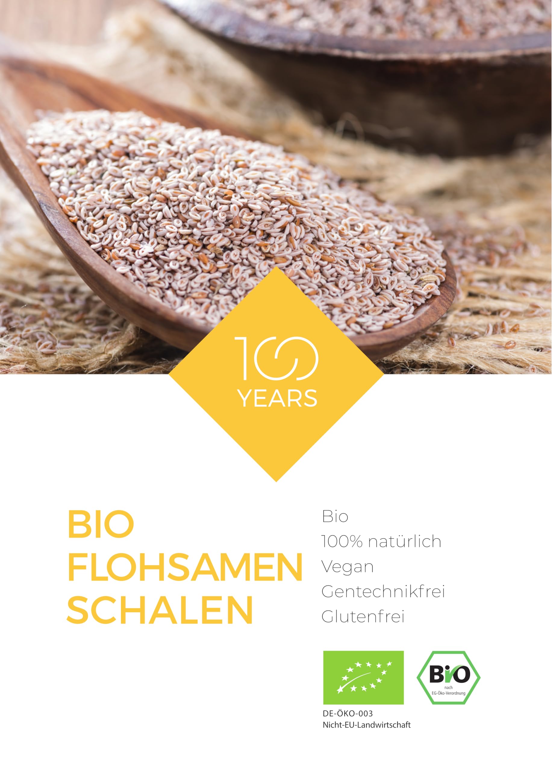 2 kg di cuticola di psillio biologico in secchiello - Purezza al 99% - Qualità 100% biologica (DE-ÖKO-003) - Vegano - Ricco di fibre - Integratore alimentare