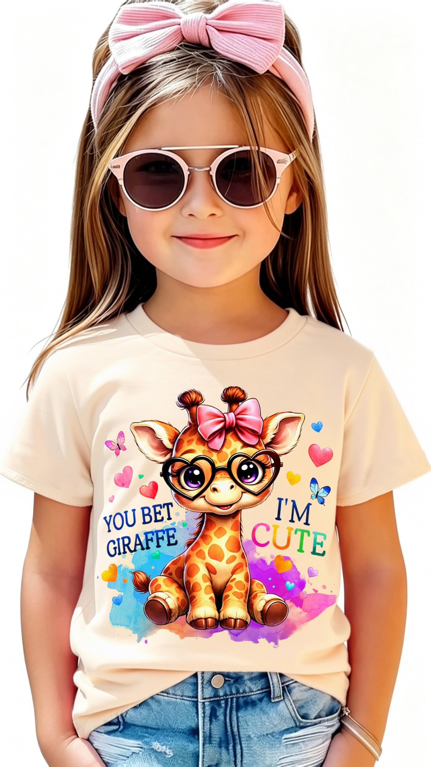 Funnycokid Toddler Girls Graphic T-Shirt, Short Sleeve Tee, 2-8 Years | Colorful Cute graphic tees for girls short sleeves suit school, play, parties or gifts