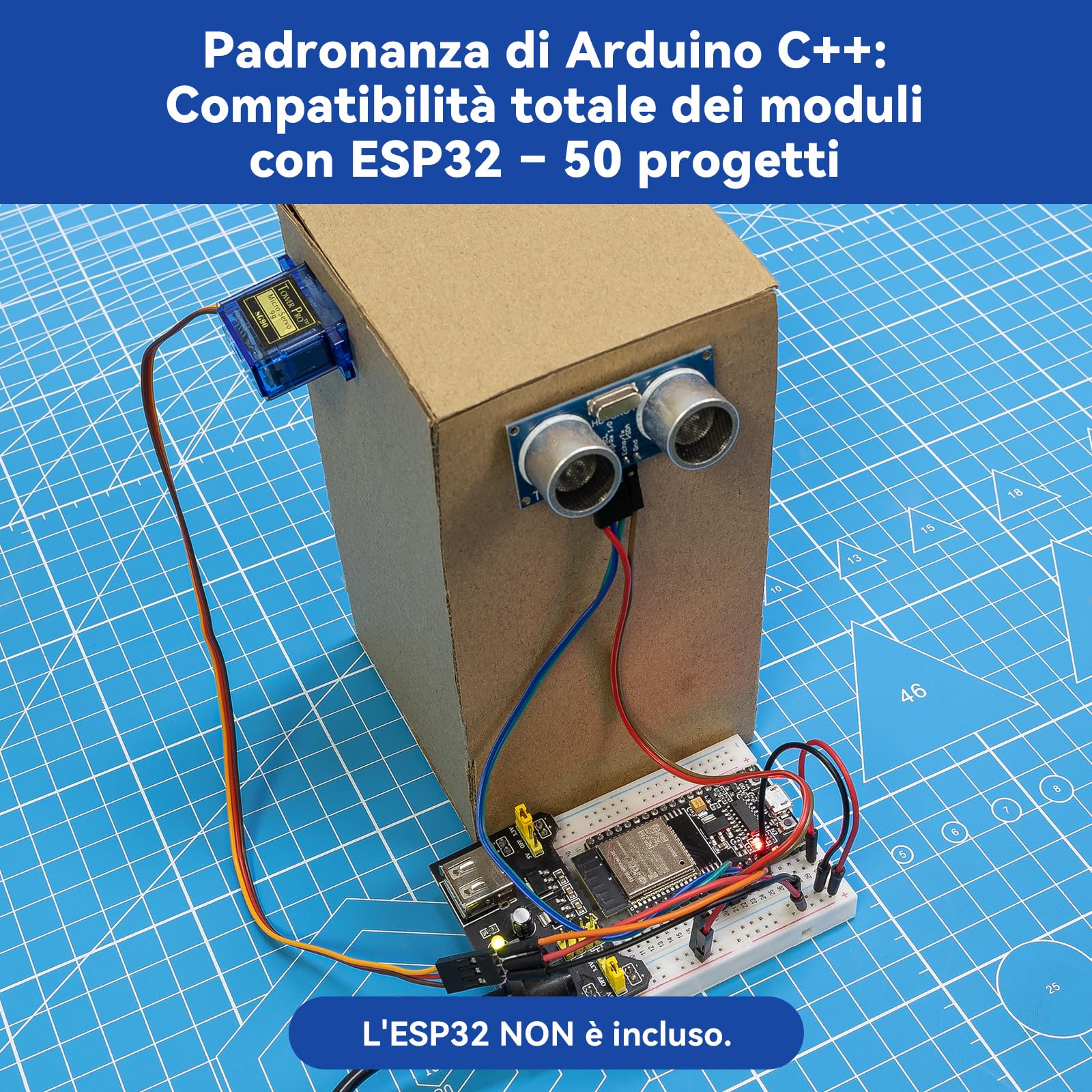 SunFounder Kit sensore universale compatibile con Arduino Mega/R3/R4 Minima/WiFi Nano, Raspberry Pi 5/4B/3B+/Zero 2 W/, Pico W, ESP32, C++, Python, MicroPython, principianti e ingegneri