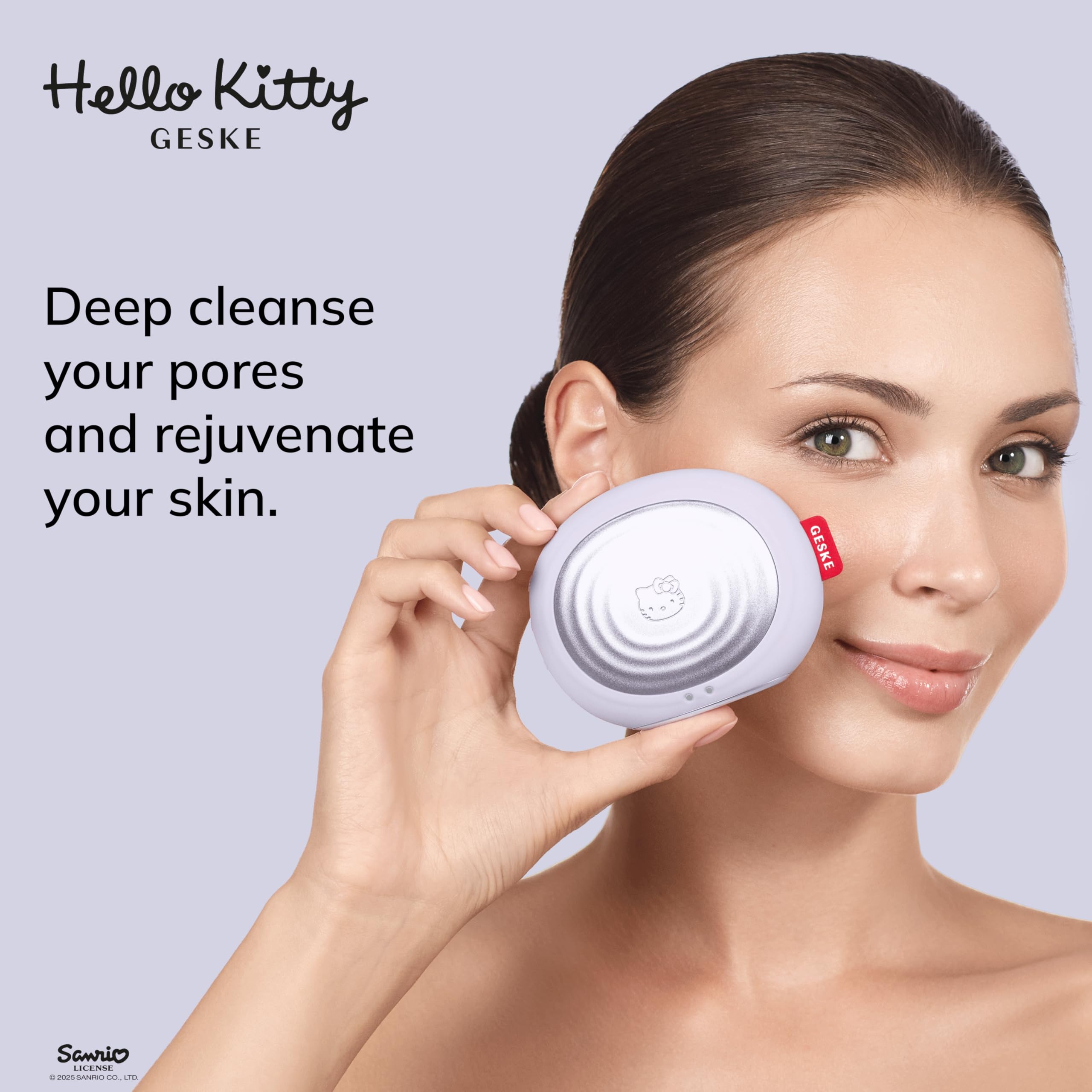 GESKE x Hello Kitty | SmartAppGuided™ Sonic Thermo Facial Brush | 5 in 1 | Hautreinigung | Reinigungsbürste mit Wärmefunktion | Gesichtsmassage | elektrische Gesichtsbürste | Gesichtsreinigungsgerät