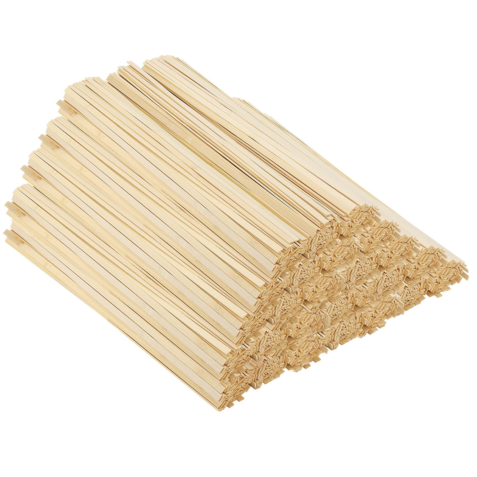 SOUJAP 1000Pcs 15.7 Inch Natural Bamboo Sticks, 3/8 Width Wooden Craft Sticks, 9 x 400mm Flat Bamboo Stick for DIY Crafts
