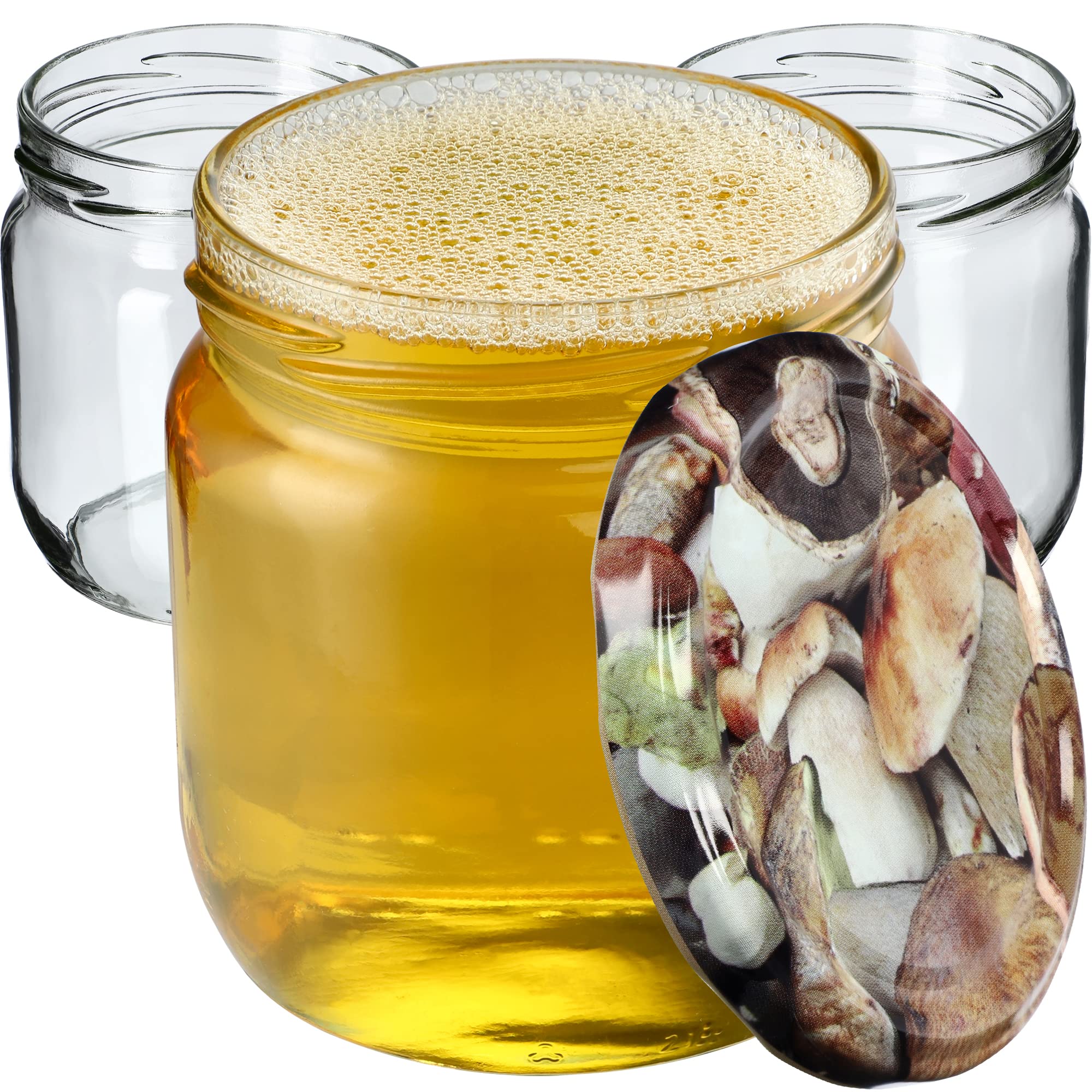 KADAX 48er Set Einmachgläser 425ml TO82 Pilze, Sturzgläser Mason Jar mit Schraubdeckel, Luftdichte Twist-off Gläser, Meal Prep, Overnight Oats, Sauerteig