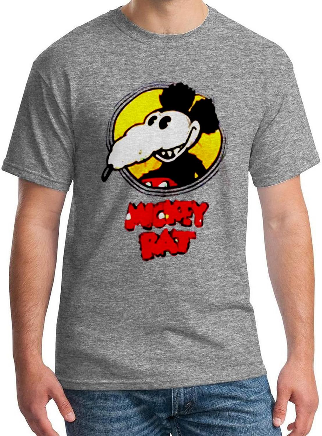 Altru Apparel Mickey Rat t-Shirt for Men Graphic tees | White & Gray T-Shirt for Men | Half Sleeve fit T-Shirt for Mens tees