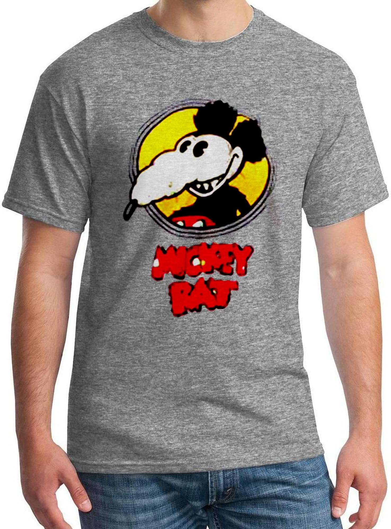 Altru Apparel Mickey Rat t-Shirt for Men Graphic tees | White & Gray T-Shirt for Men | Half Sleeve fit T-Shirt for Mens tees