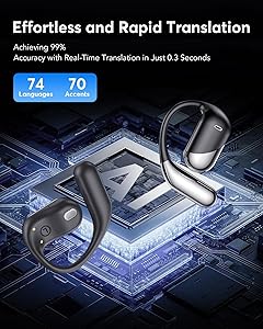 Paekole Translation Earbuds Real Time - AI 144 Language Translator Earbuds, Audifonos Traductores Ingls Espaol, 3-in-1 Translating Device, Translate Ear Buds for Travel Learning with Charging Cradle