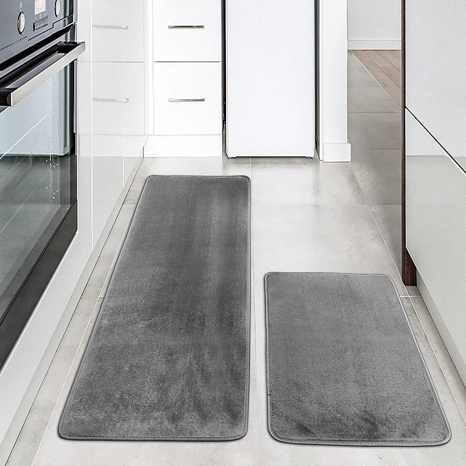 Tapis de Cuisine, Tapis de Cuisine résistants à l'huile, Tapis, Sol for Bureau et Salon(50X80+50X160 cm)