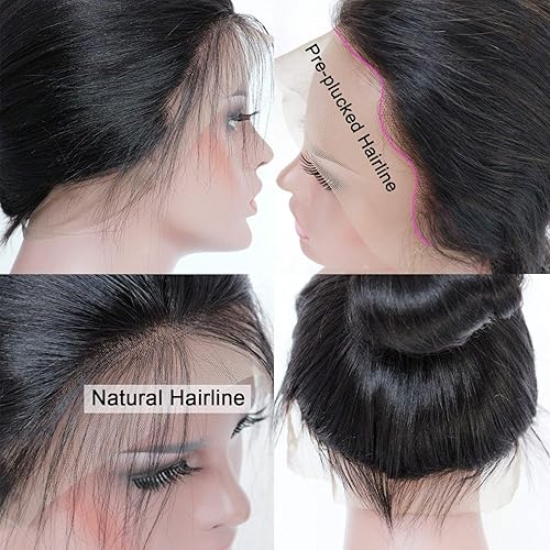 Miniatura 4 de KUN Pelucas de cabello humano lacio Yaki ligero con encaje frontal 360 para mujeres negras, pelucas de cabello virgen brasileño virgen sin
