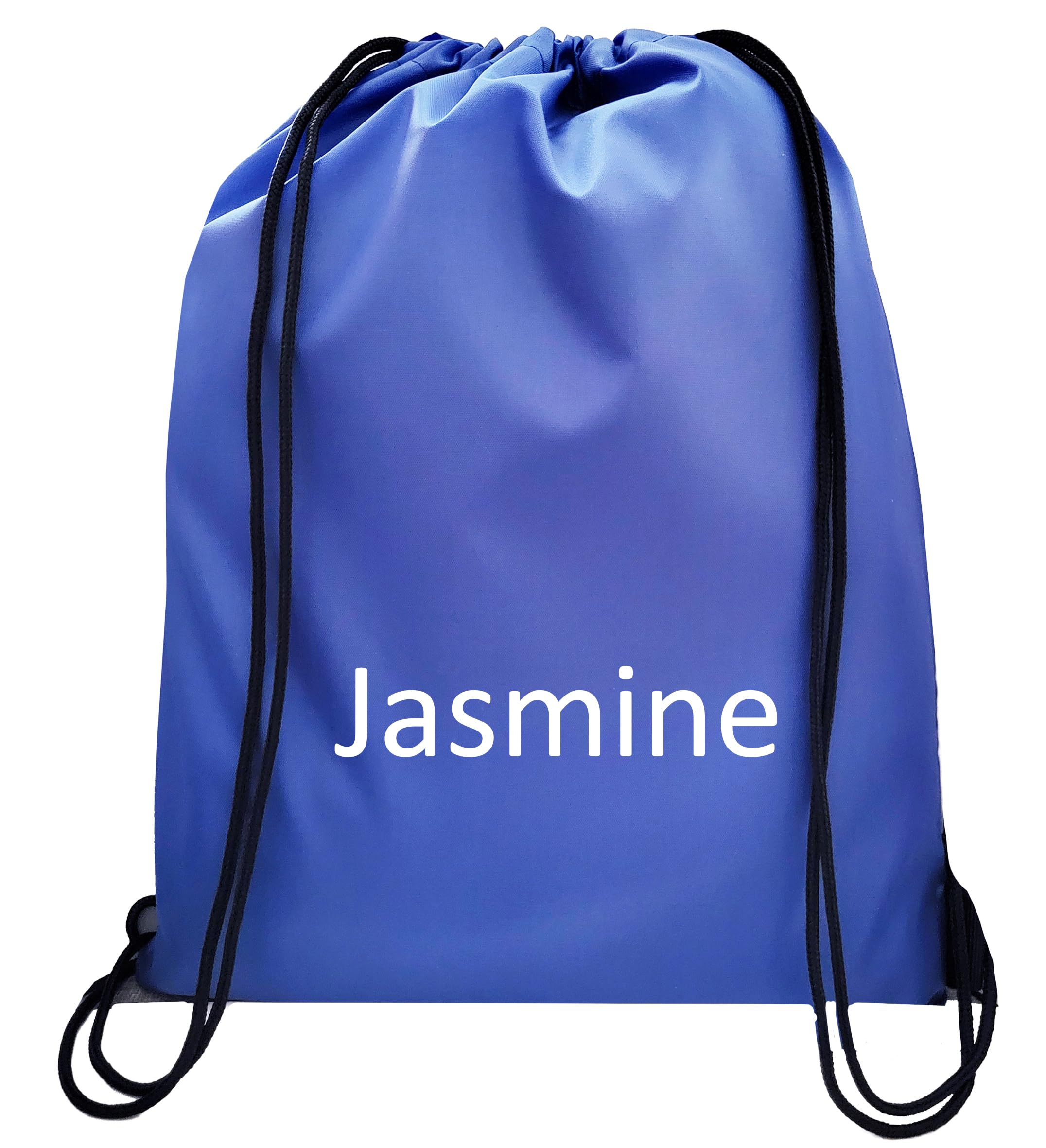 JJLC Personalised School Sports Gym PE Drawstring Bag Embroidered Name (Royal Blue)