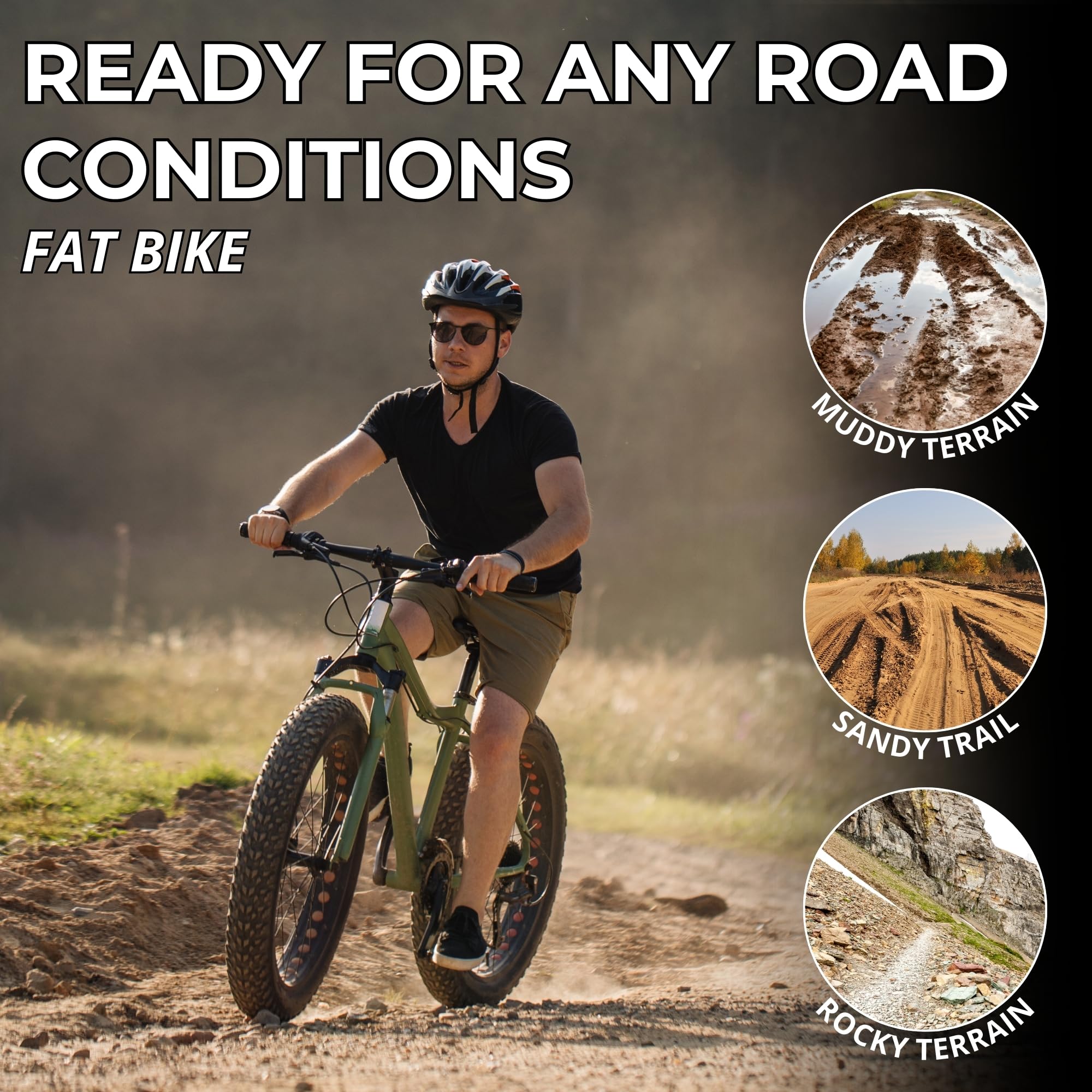 Fincci Copertoni Mtb 26, Coppia Pneumatici Fat Bike 26 x 4.0 Policci - Pieghevole Fat Gomme 100-559, Copertoni per FatBike, Bici Elettrica, Mountain bike, Cros- Country - Confezione da 2 Accessori mtb