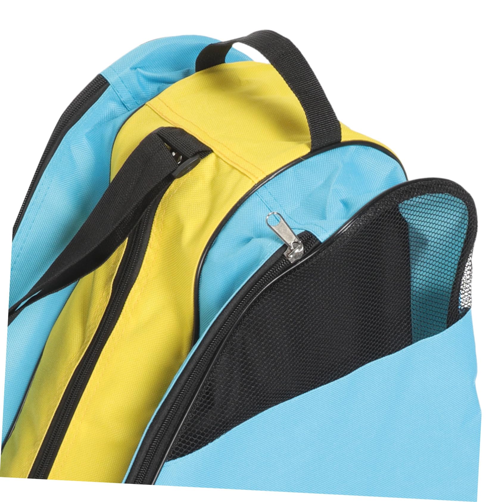 Borsa per Pattini a Rotelle in Nylon, Zaino per Scarpe da Roller | Contenitore per Scarpe da Pattinaggio, Blu Giallo Due Toni Rete Parziale, Trasporto e Protezione