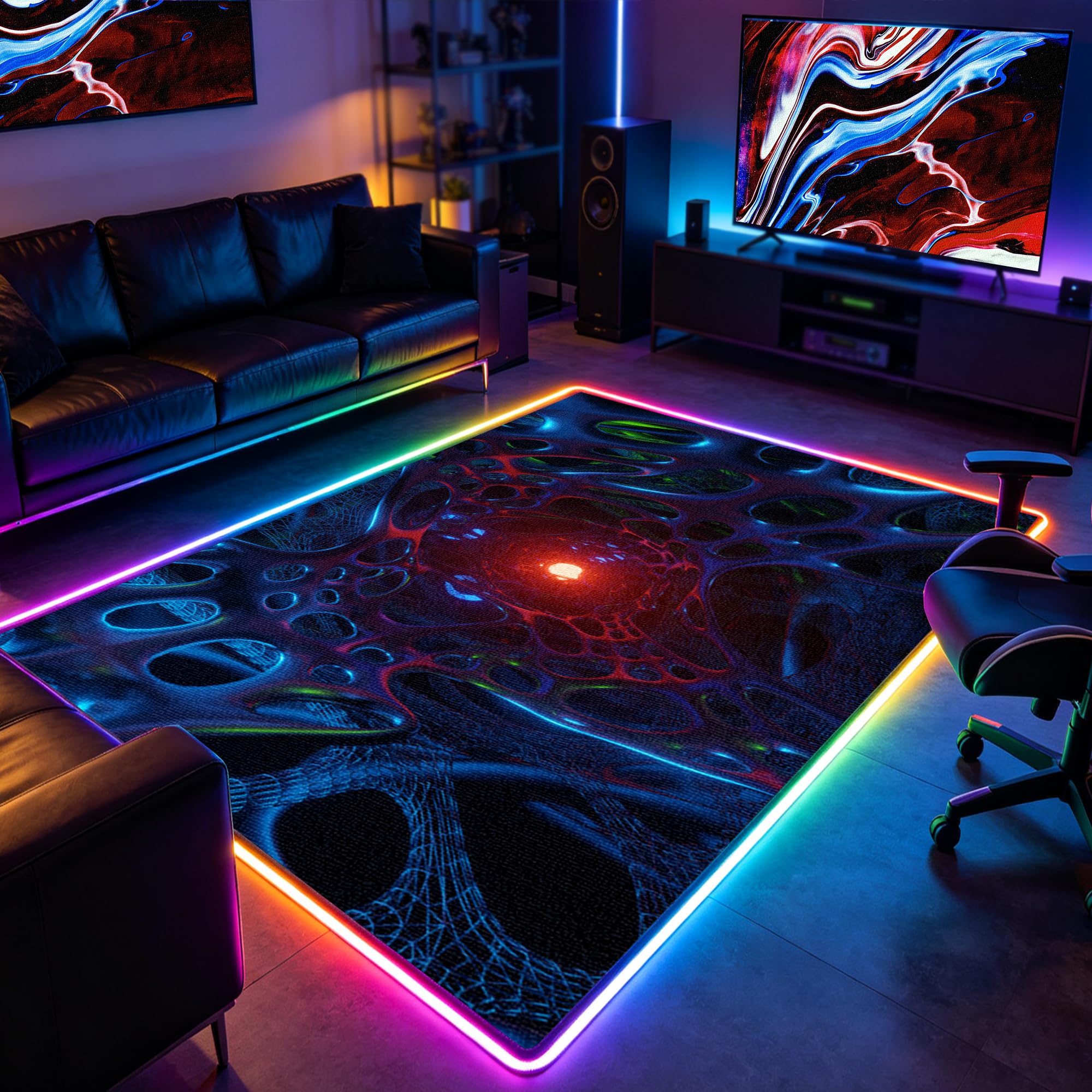 Tapis de jeu gaming pour chambre de garçon lavable 140x160cm