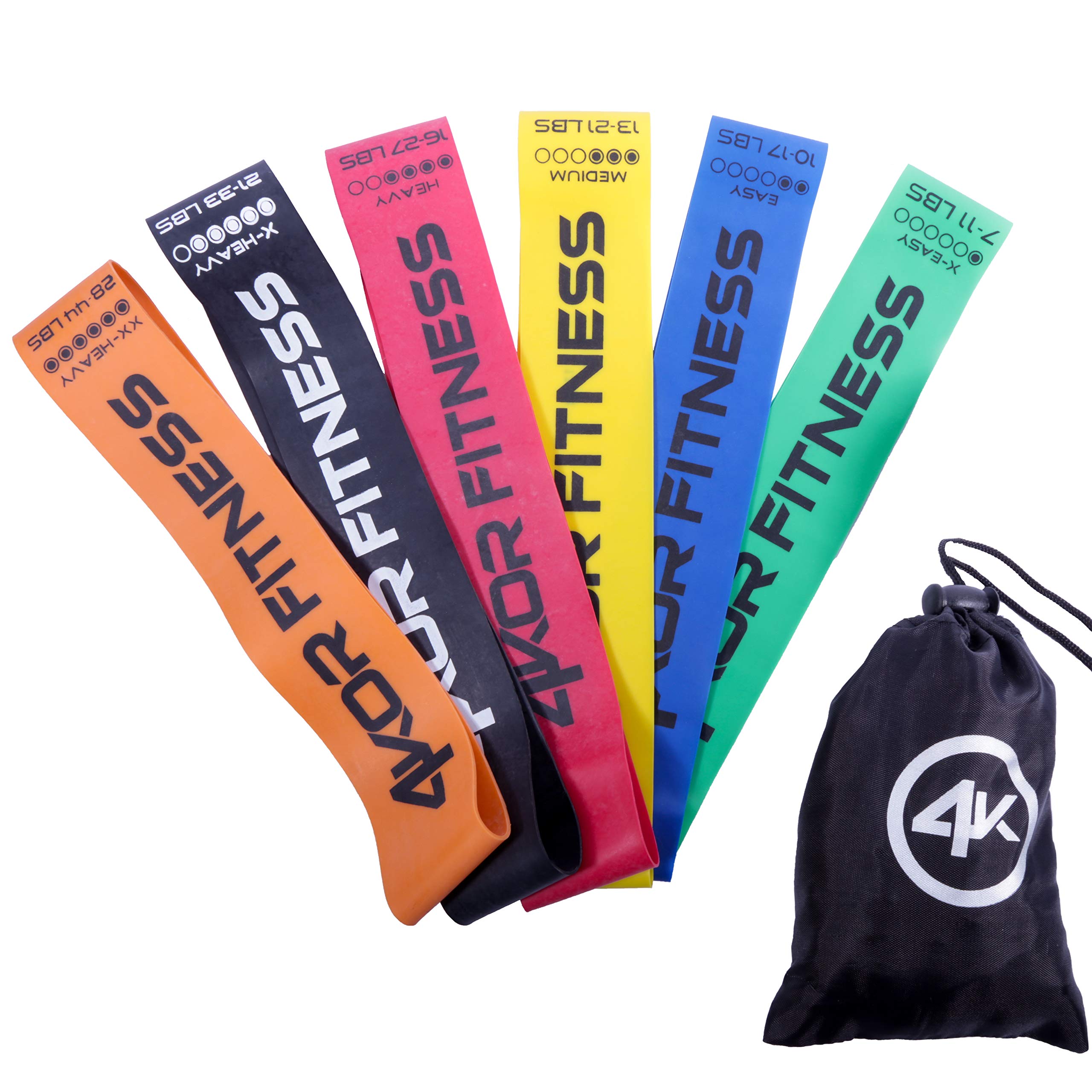 Extra Thick Resistance Loop Band Set by 4KOR Fitness, Perfect for CrossFit, Yoga, Physical Therapy, and Booty Building