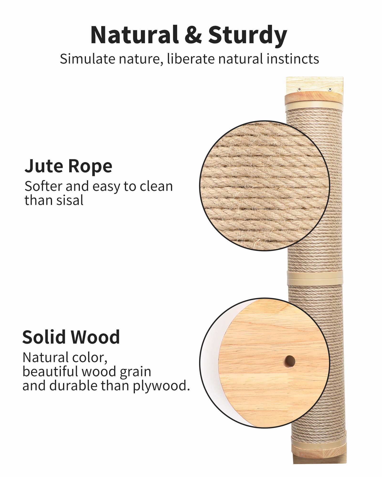 Buy FUKUMARU Cat Scratching Post Wall Mounted, 36 Inch Tall Cat Scratch