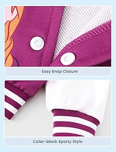 Disney Minnie Mickey Stitch Princess Frozen Elsa Marvel Jacket Lightweight Coat Button up Color Block Sweatshirt 2-14 Years