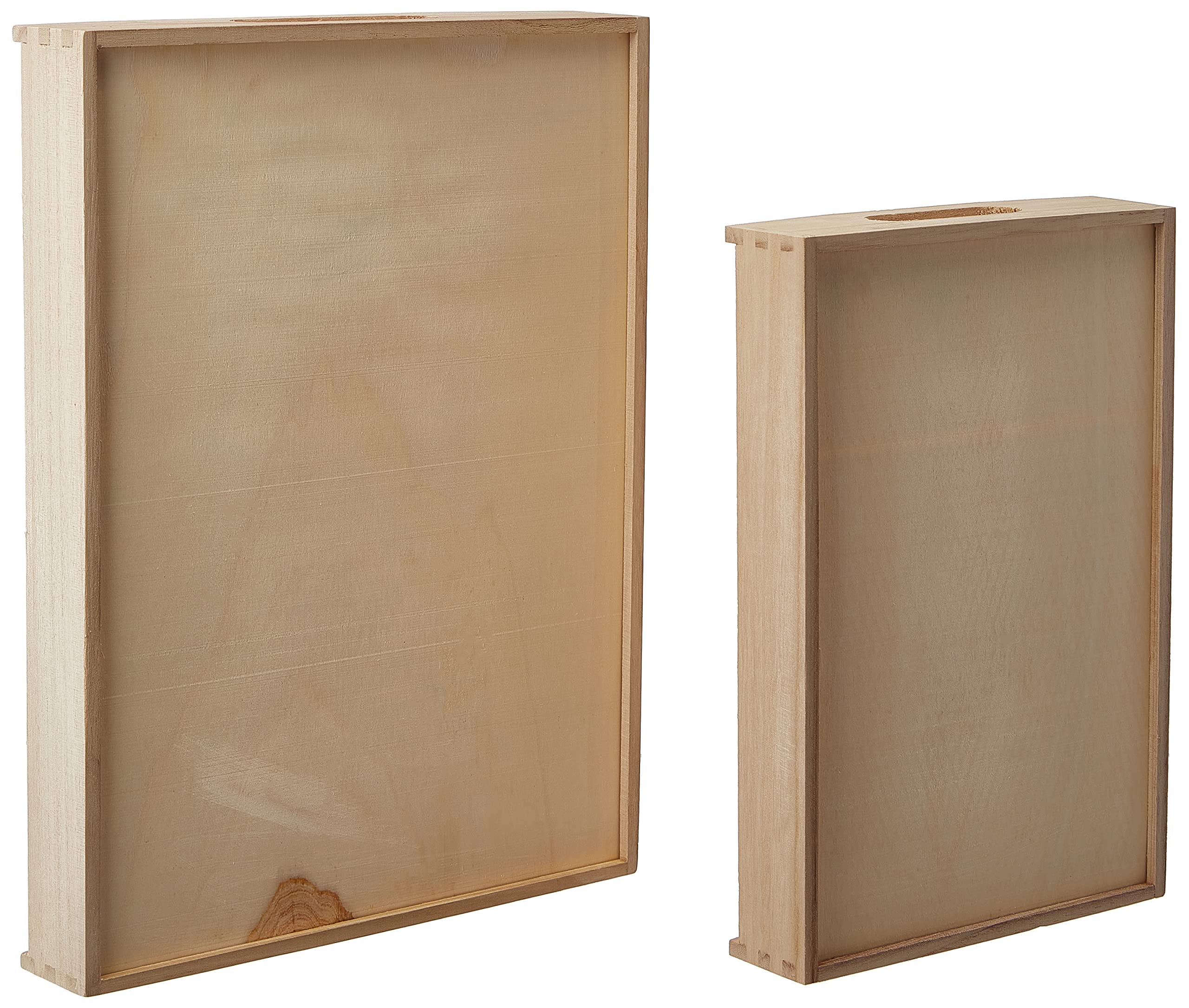 Rayher Set 2 bandejas Decorativas de Madera, pequeña y Grande, Personalizables, 6208400 (Paquete de 4)