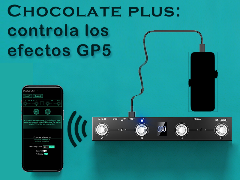 M-VAVE Chocolate Plus - Interruptor de pie inalámbrico MIDI (4