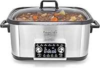 MegaChef 8-Quart 12-in-1 Multi Cooker with Sous Vide: Programmable Rice Cooker, Slow Cooker, Steamer & More