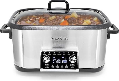 MegaChef Cocina múltiple programable 12 en 1 de lujo de 8 cuartos de galón con Sous Vide y multifunción, pantalla digital, temperatura y tiempo disponible en Yaxa Colombia