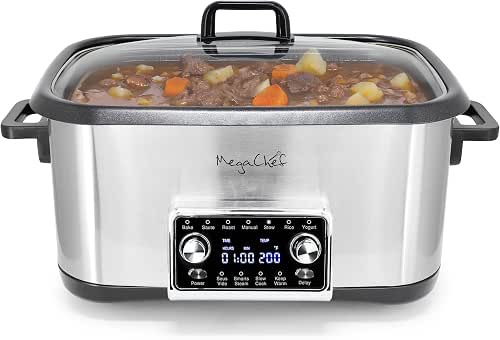 MegaChef Deluxe 8 Quart 12-in-1 Programmable Multi Cooker with Sous