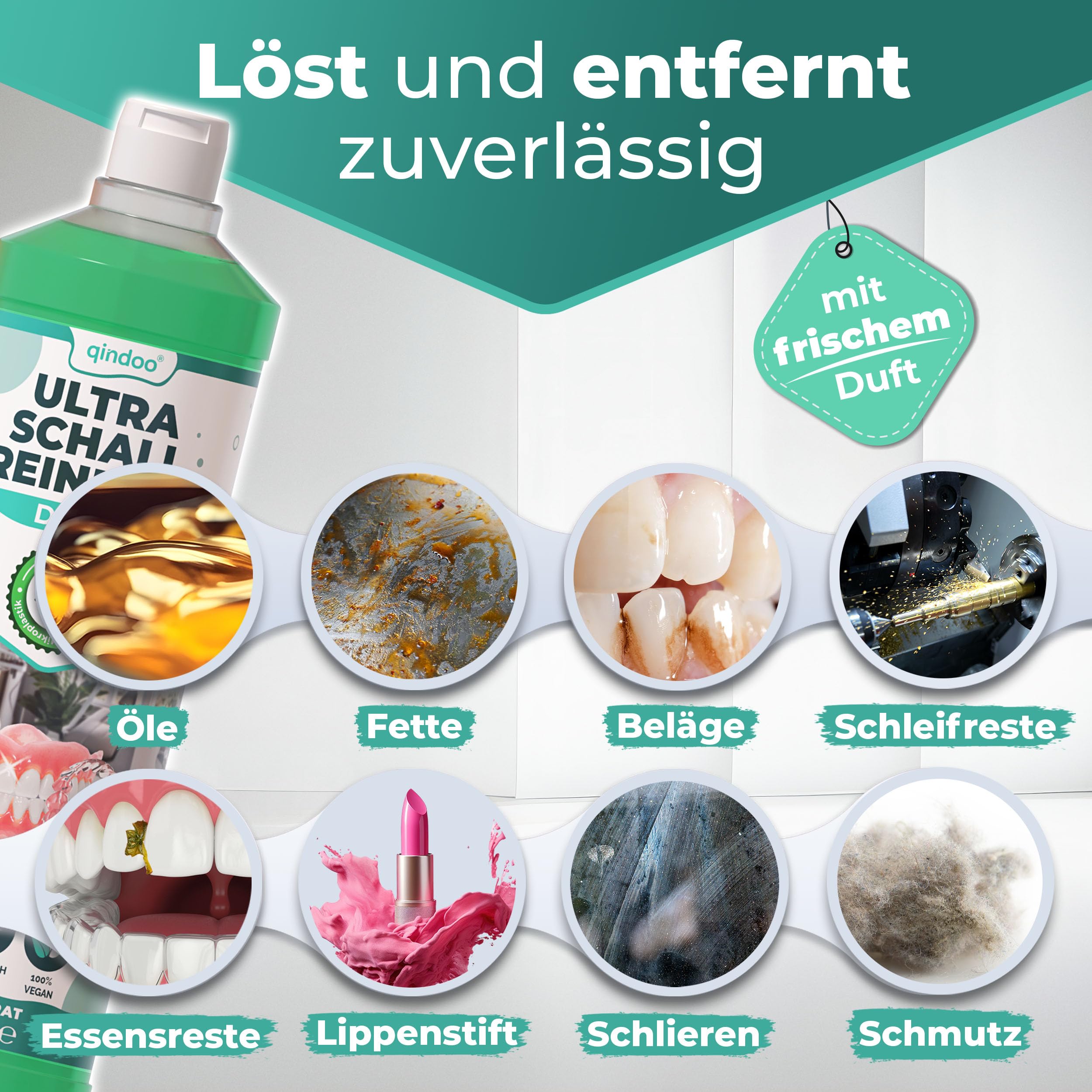 Prothetik & Dental Ultraschallreiniger Konzentrat, Effektive Reinigung für Dentalprodukte, Ultraschall Dentalreiniger, Zahnprothesen (3 Liter)