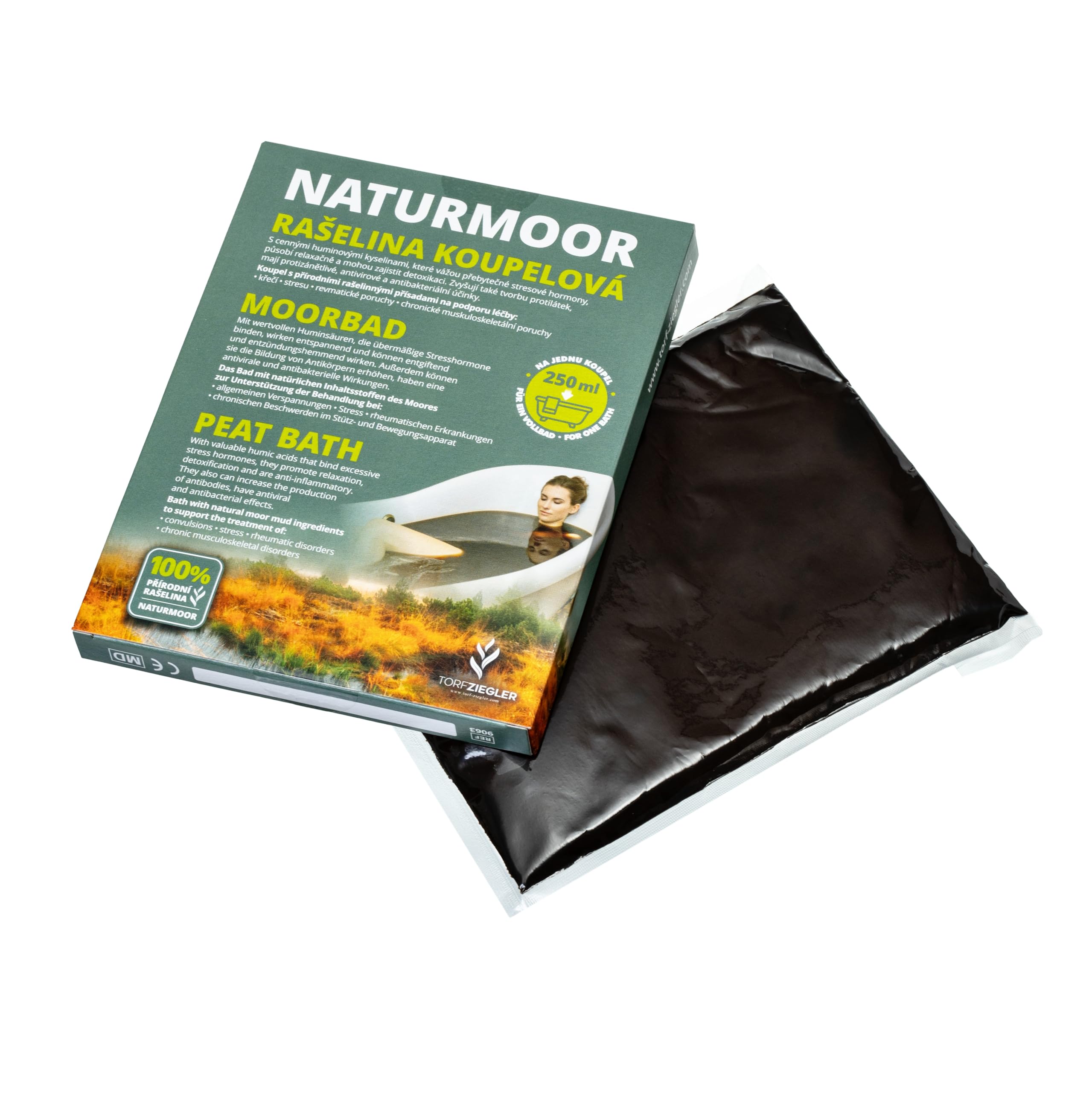 Bain à la tourbe naturelle 250 ml – dispositif médical de classe I CE, additif pour bain chaud à la tourbe, usage externe pour le bien-être quotidien
