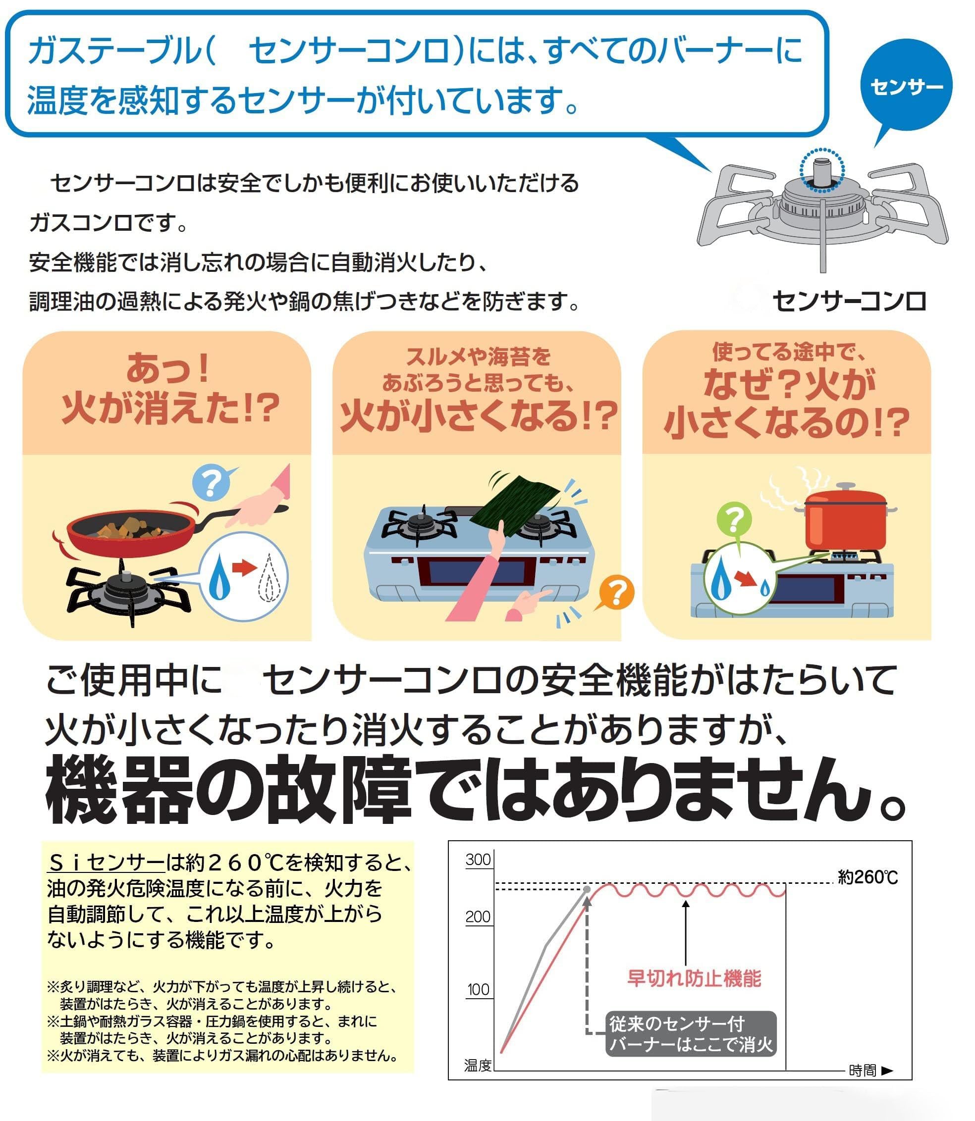 Amazon.co.jp: ガステーブル ガスコンロ 都市ガス12A・13A用 幅約56cm