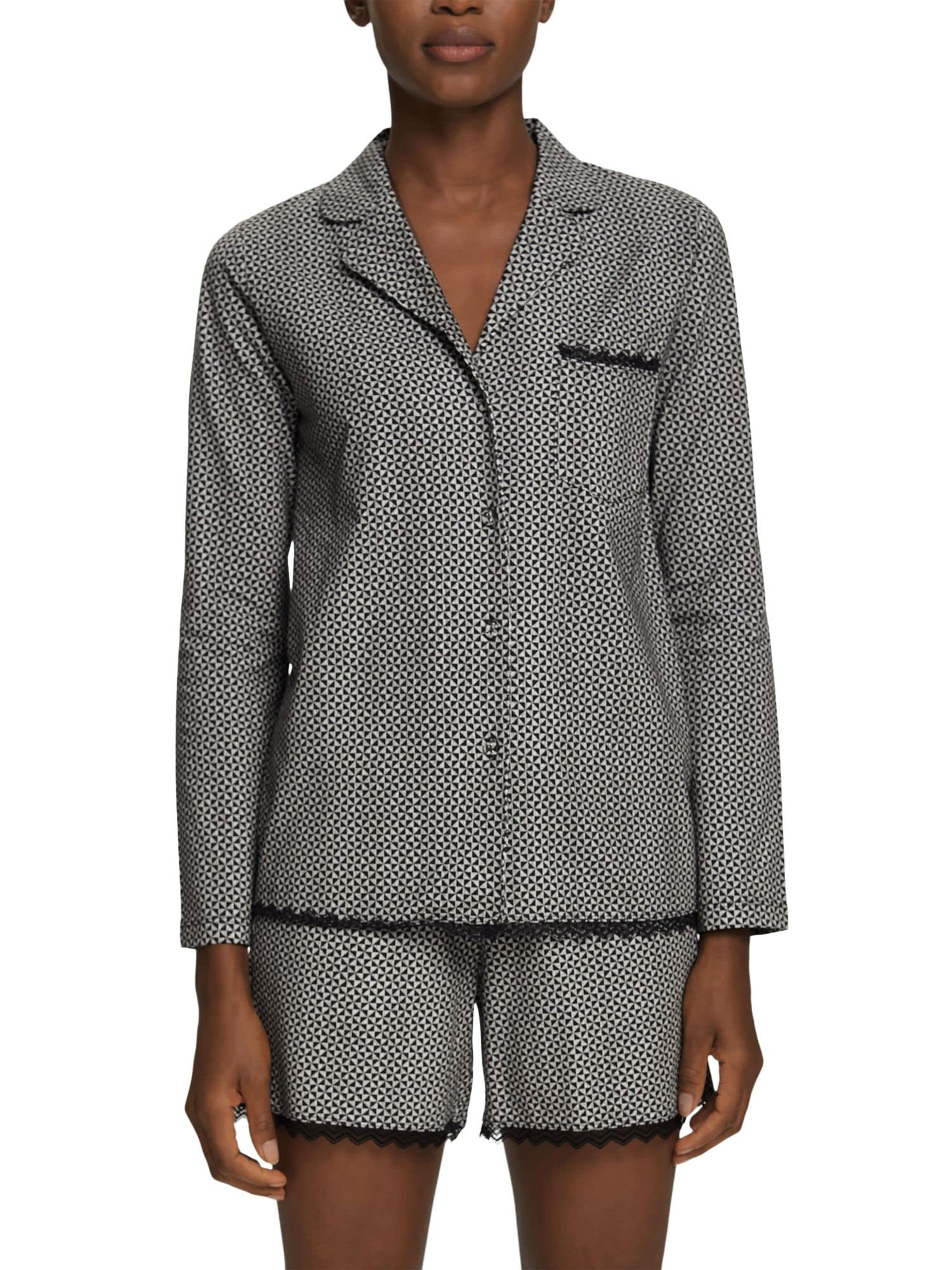 ESPRIT Góra od pidżamy Kobiety Printed Cotton Lace Sus S.shirt_a_l