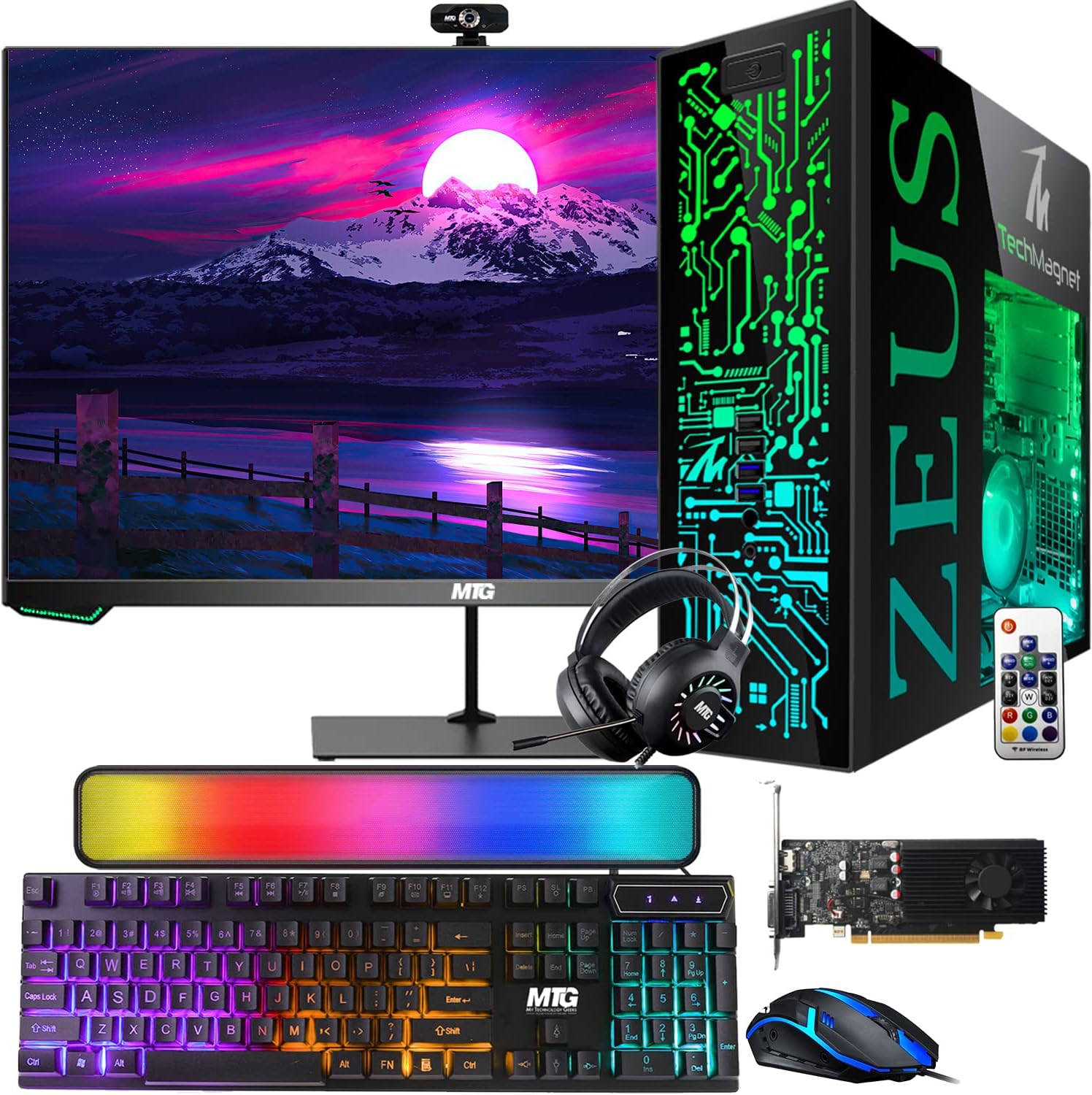 TechMagnet Gaming Desktop PC, Intel i5 6th Gen, Zeus Pro 6, GT 1030, 32GB RAM ARGB, 256GB SSD + 1TB HDD 27 Inch 165hz Gaming Monitor, RGB Front Panel 385 Patterns, RGB Kit, Win 10 Pro (Renewed) TechMagnet Gaming Desktop PC, Intel i5 6th Gen, Zeus Pro 6, GT 1030, 32GB RAM ARGB, 256GB SSD + 1TB HDD 27 Inch 165hz Gaming Monitor, RGB Front Panel 385 Patterns, RGB Kit, Win 10 Pro (Renewed)