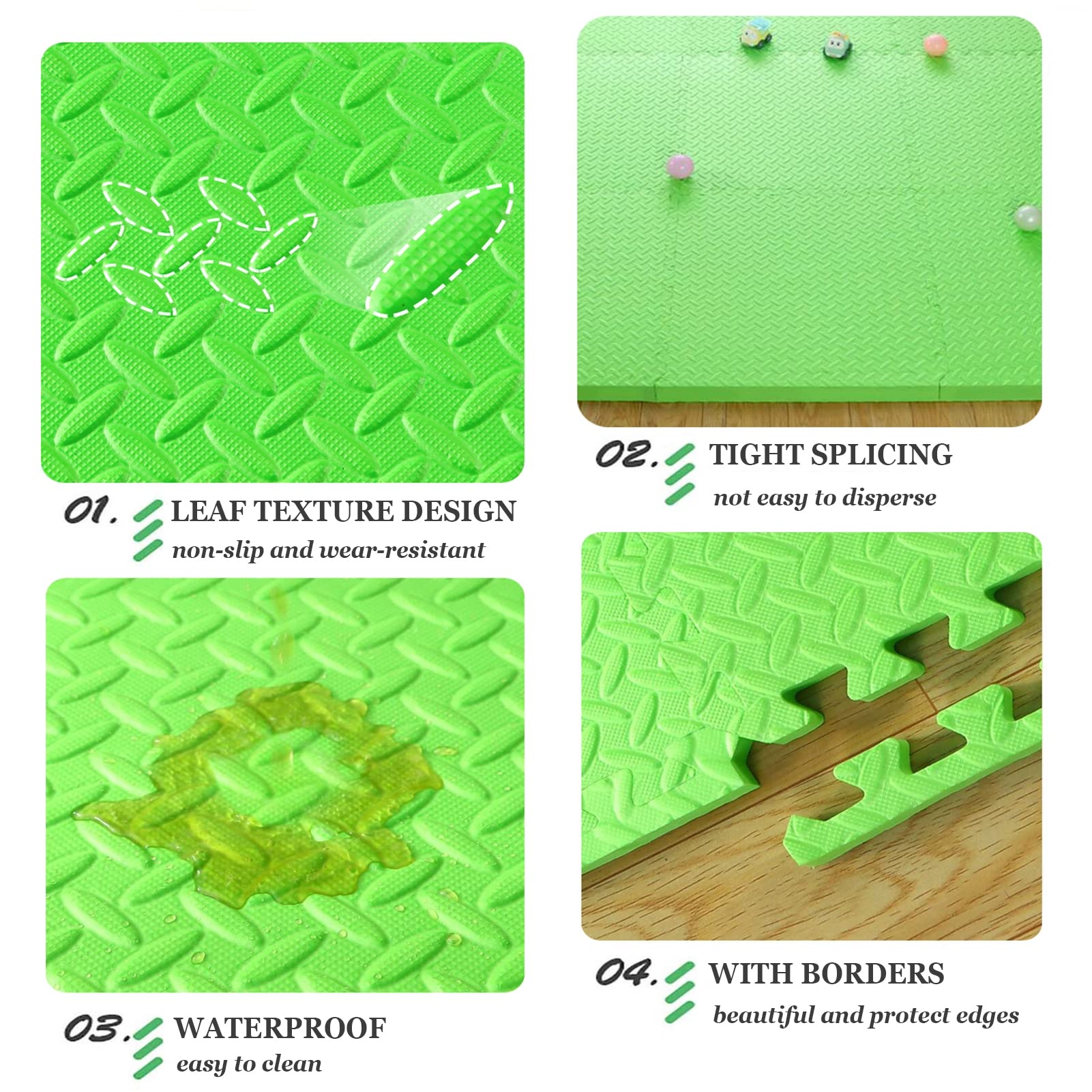 4/6/8/12Pcs piankowe maty do zabawy,Łączące się płytki, Puzzle Playmat na podłogę,Puzzle piankowa mata dla dzieci, Ćwiczenia siłowni z granicą,24"X24"x1",X,12Pcs