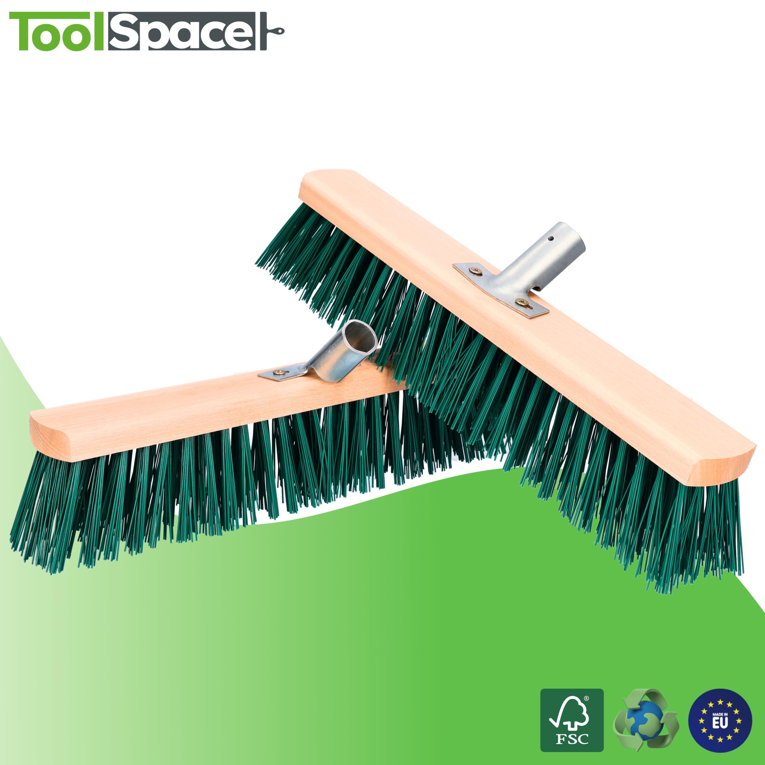 ToolSpace Spazzola per la pulizia stradale e pavimentazione, scopa stradale 40 cm, per uso esterno, scopa da giardino