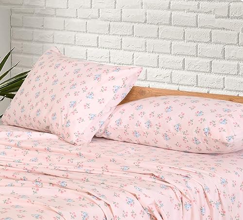 Miniatura 7 de RUVANTI Sábanas 100% Algodón  Ropa de Cama Percal Tamaño King Dividido, Diseño Floral Refrescante y Transpirable, Duraderas con una Sensación