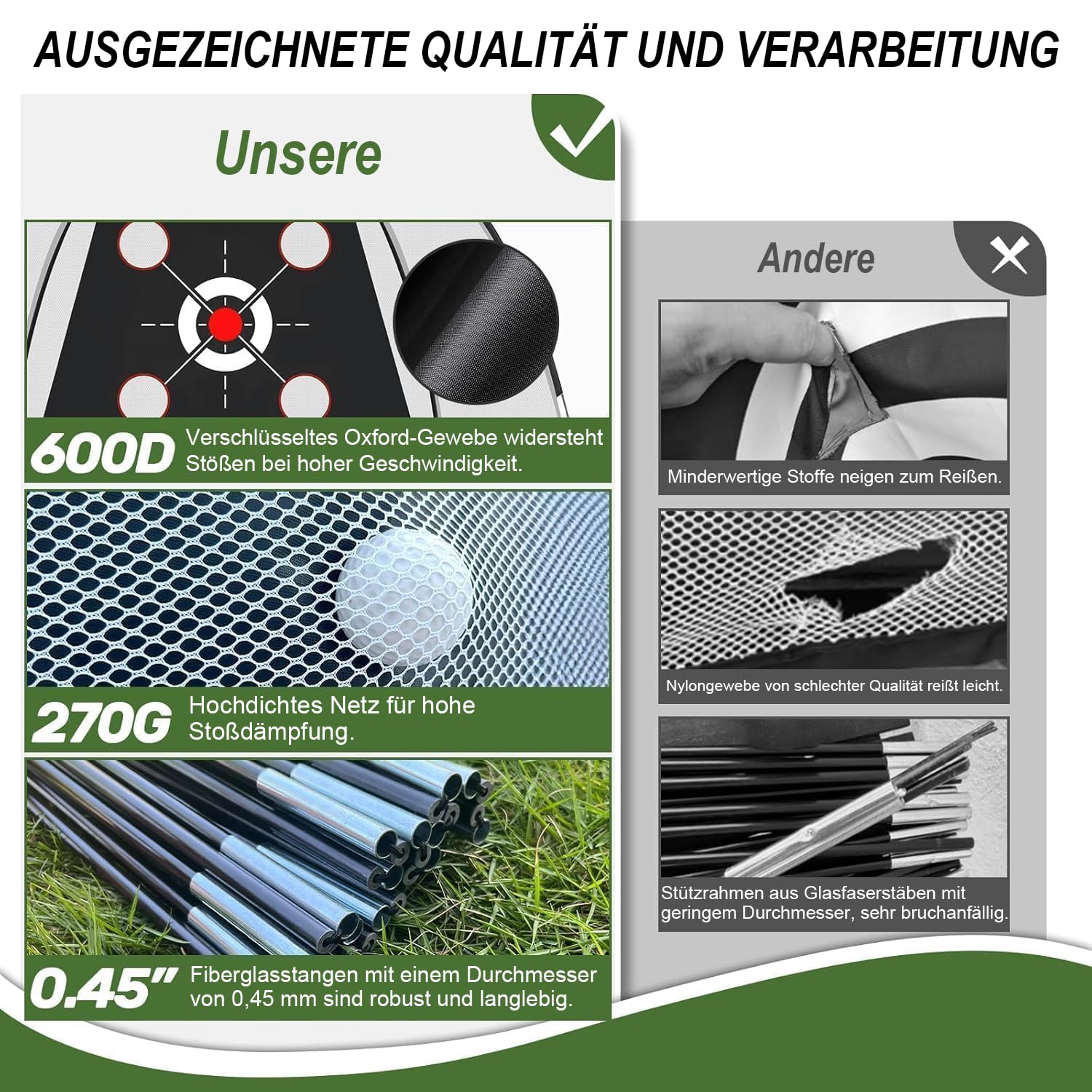 Red de entrenamiento de golf de 10 x 7 pies con colchoneta. Juego completo de entrenamiento de golpes y chipping para interiores y exteriores, incluye alfombrilla de objetivo y pelotas para hombres