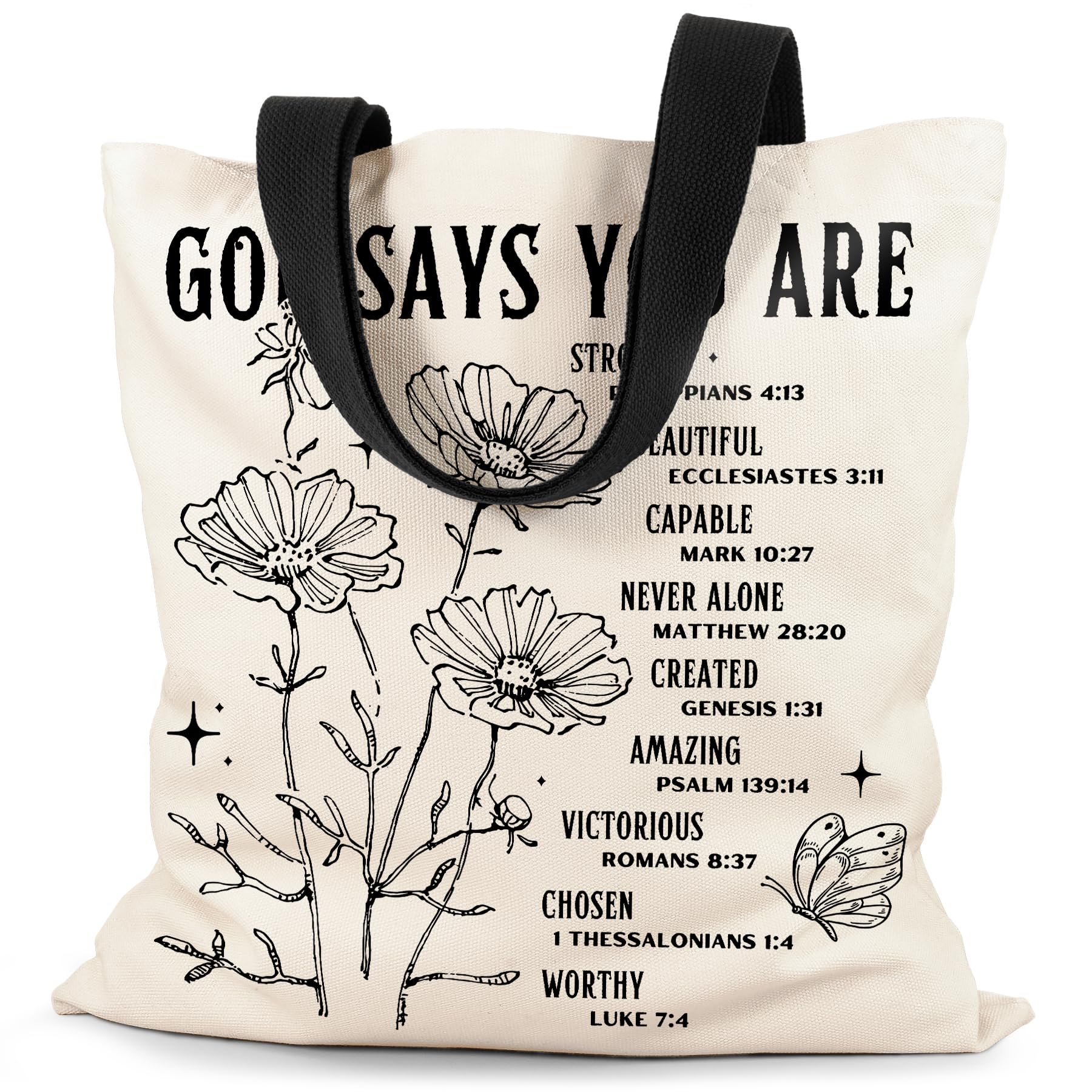 LOCKASEN Canvas Tote Bag Aesthetic for Women, Cute Tote Bag with Zipper Pocket, Heavy Duty Reusable Shopping Bags for Grocery